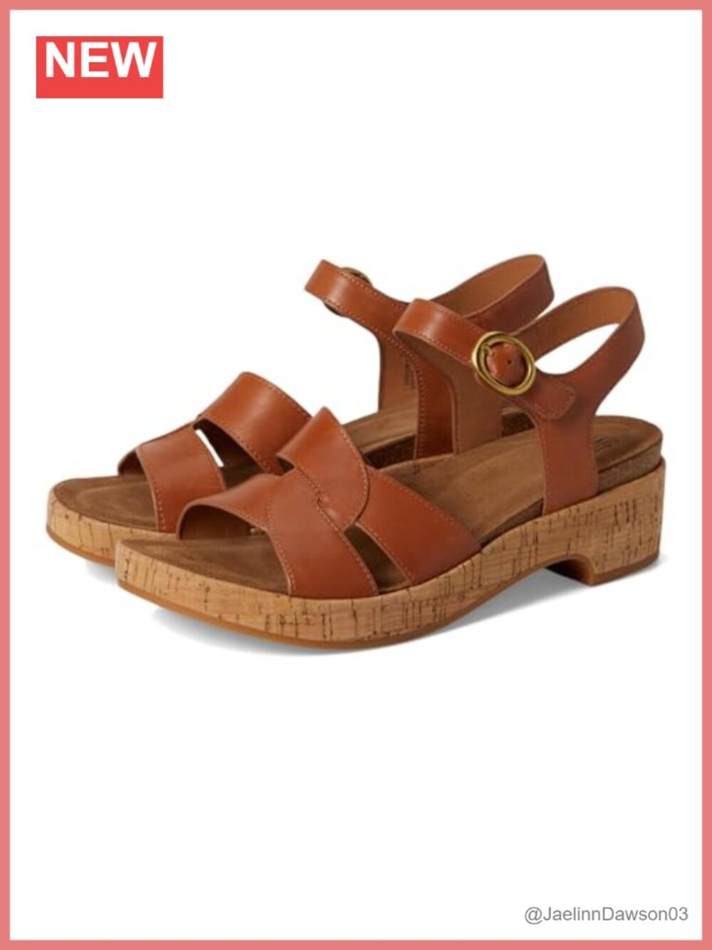 Leather Platform Wedge Sandals Open Toe Ankle Strap Cork Footbed